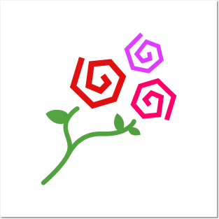 Spiral Rose Flowers Posters and Art